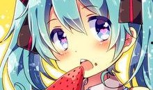 正面动漫少女吃瓜